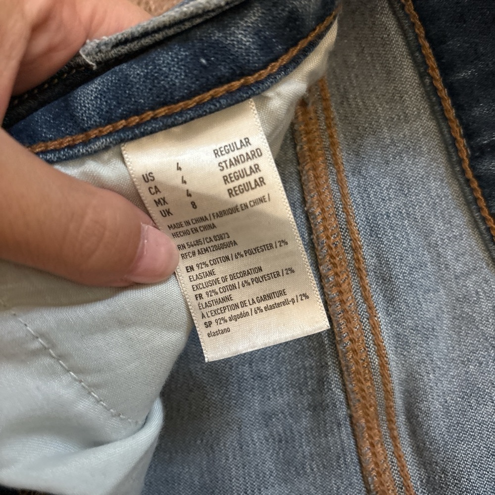 American Eagle Outfitters Ripped Blue Skinny Jeans - Picture 2 of 2